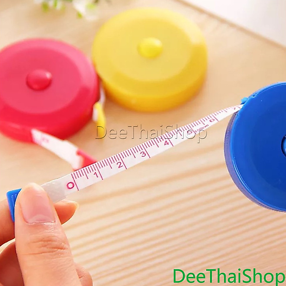 DeeThai สายวัดตัว 150 ซม./ 60 นิ้ว แบบตลับม้วนเก็บได้ สายวัดรอบเอว Mini tape measure