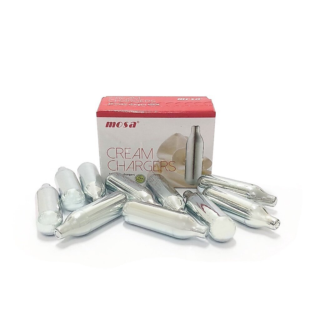 เเก๊สวิป หลอดแก๊สสำหรับกระบอกวิปครีม Mosa Cream Chargers (ไนตรัสออกไซด์)