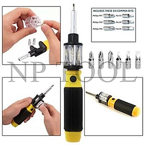 NP-697 BIT 360 ไขควง 6 in 1 เปลี่ยนหัวอัตโนมัติ ไขควงอเนประสงค์ ไขควงสารพัดประโยชน์ พกพาสะดวก