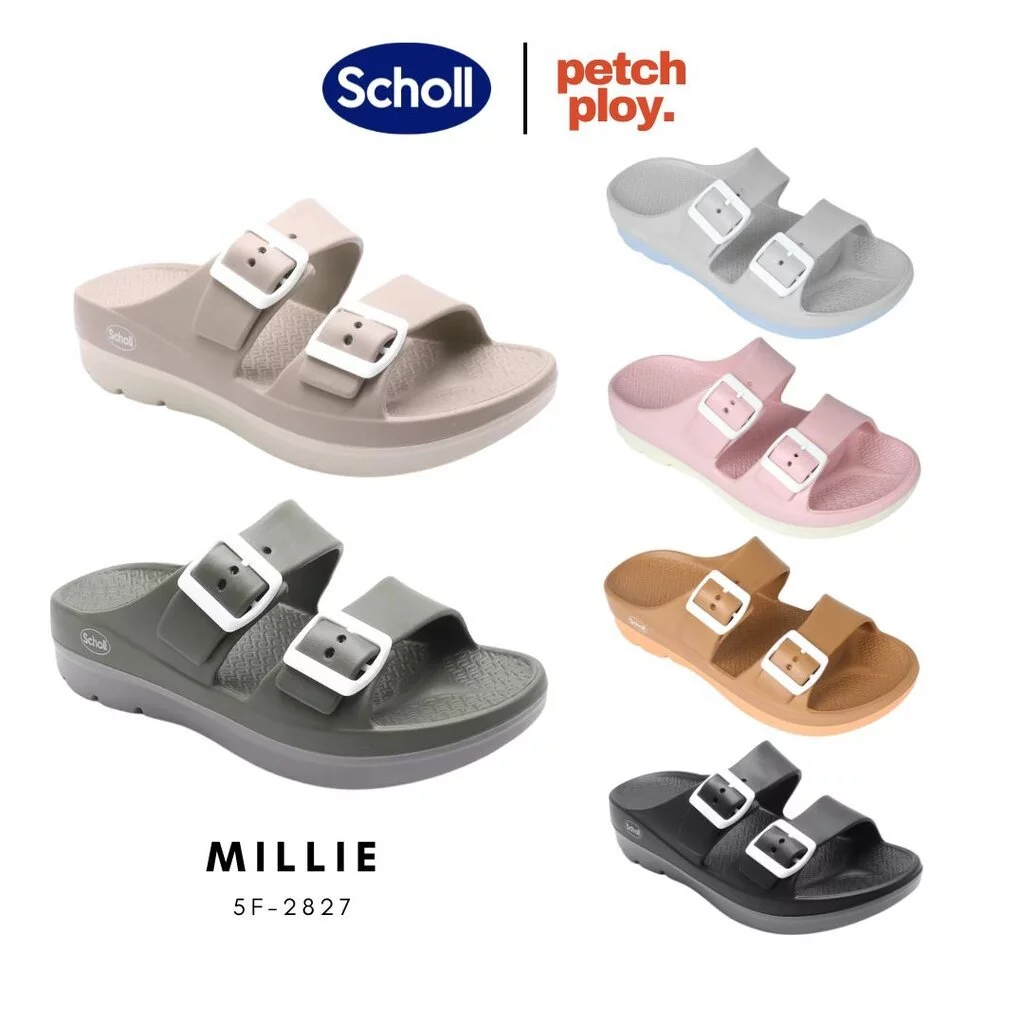 Scholl รุ่น Millie มิลลี่ 5F-2827 รองเท้าสกอลล์ของแท้ รองเท้าสุขภาพ สวมใส่สบายและทนทาน