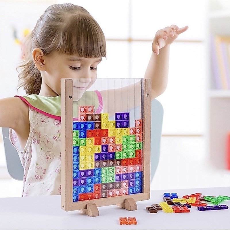 บล็อกต่อกระดาน Tetris ตัวต่อแนวตั้ง -