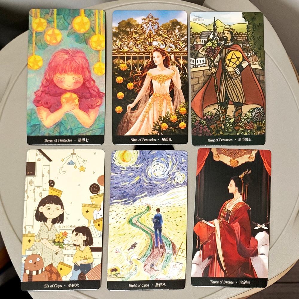 Arcana 78 Tarot Deck 78 ชิ้นไพ่ทาโรต์ 10.3*6 ซม.ตามไรเดอร์บริกรระบบคุณสมบัติของ A