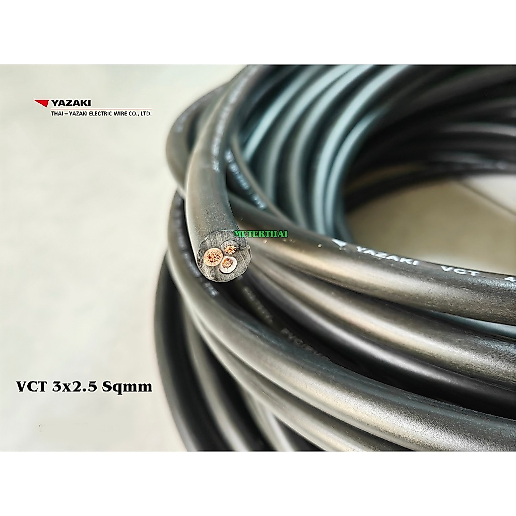 Thai Yazaki สายไฟ VCT 3x2.5 sqmm. ตัดยาว 10 เมตร