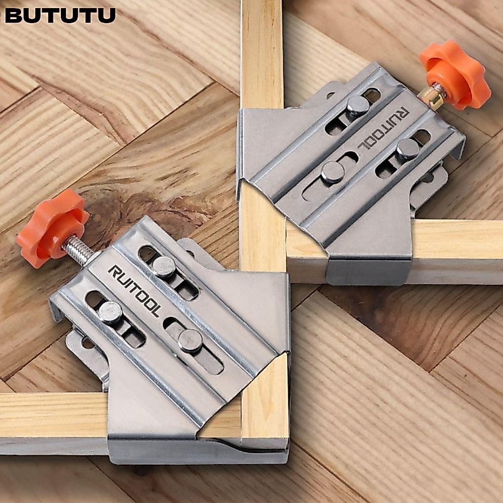 Bututu คลิปหนีบมุมขวา สเตนเลส 90 องศา คุณภาพสูง สําหรับหนีบไม้