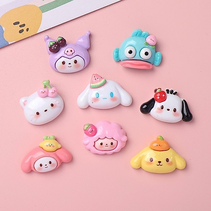 อุปกรณ์เรซิน diy การ์ตูนผลไม้เคลือบเงา Sanrio Series diy ครีมกาวเคสโทรศัพท์อุปกรณ์เสริม diy อุปกรณ์เสริมผมเครื่องประดับวัสดุ