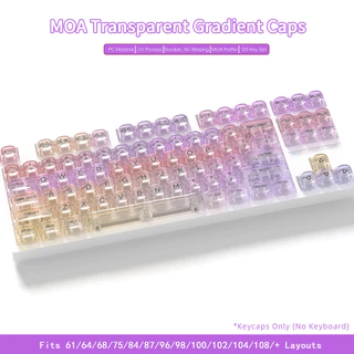 หลายรูปแบบโปร่งใส Keycaps MOA โปรไฟล์ Keycaps คีย์บอร์ดแบบกลไก Gradient Keycap RGB Backlit PC Key Caps สําหรับคีย์บอร์ดแบบกลไกของขวัญ