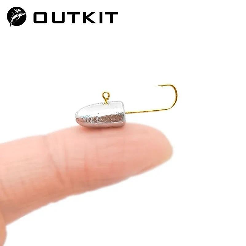 Outkit 10 ชิ้น Jig Head Hook Rockfishing 3g เหยื่อตะขอเหยื่อนุ่ม Wom Mini Fishing Tackle