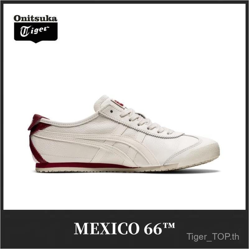 Onitsuka Mexico 66 Retro Hot Stamping รองเท้ากีฬาลําลองสําหรับผู้ชายและผู้หญิงรองเท้าเสือ # Mexico66