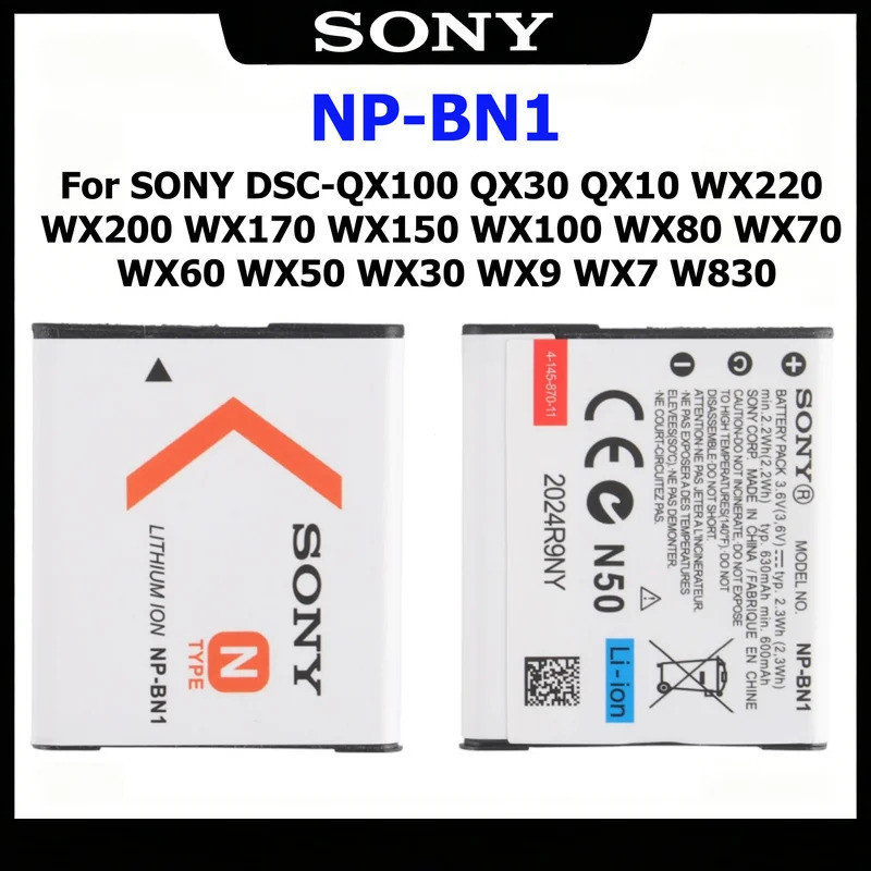 NP-BN1 NP-BN แบตเตอรี่สําหรับ SONY DSC-QX100 QX30 QX10 WX220 WX200 WX170 WX150 WX100 WX80 WX70 WX60 