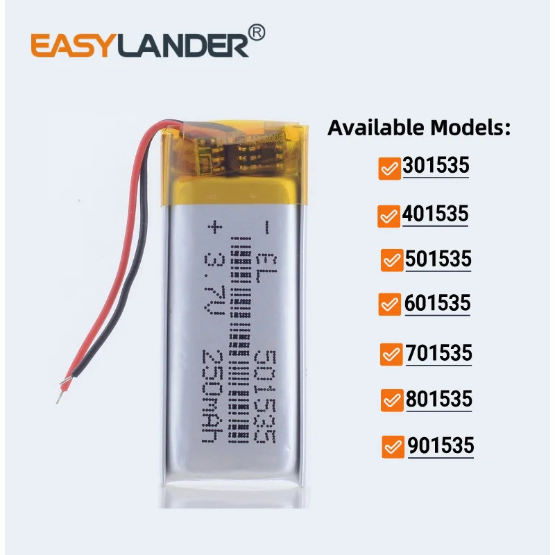 3.7V 401535 200มะห์ 301535 501535 601535 701535 801535 901535  แบตเตอรี่ Lipo แบตเตอรี่ลิเธียม Li-io