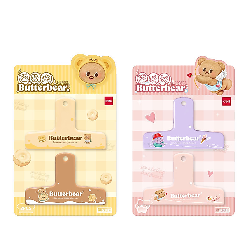 DELI คลิปหนีบกระดาษ ลาย Butter Bear รุ่น HY403