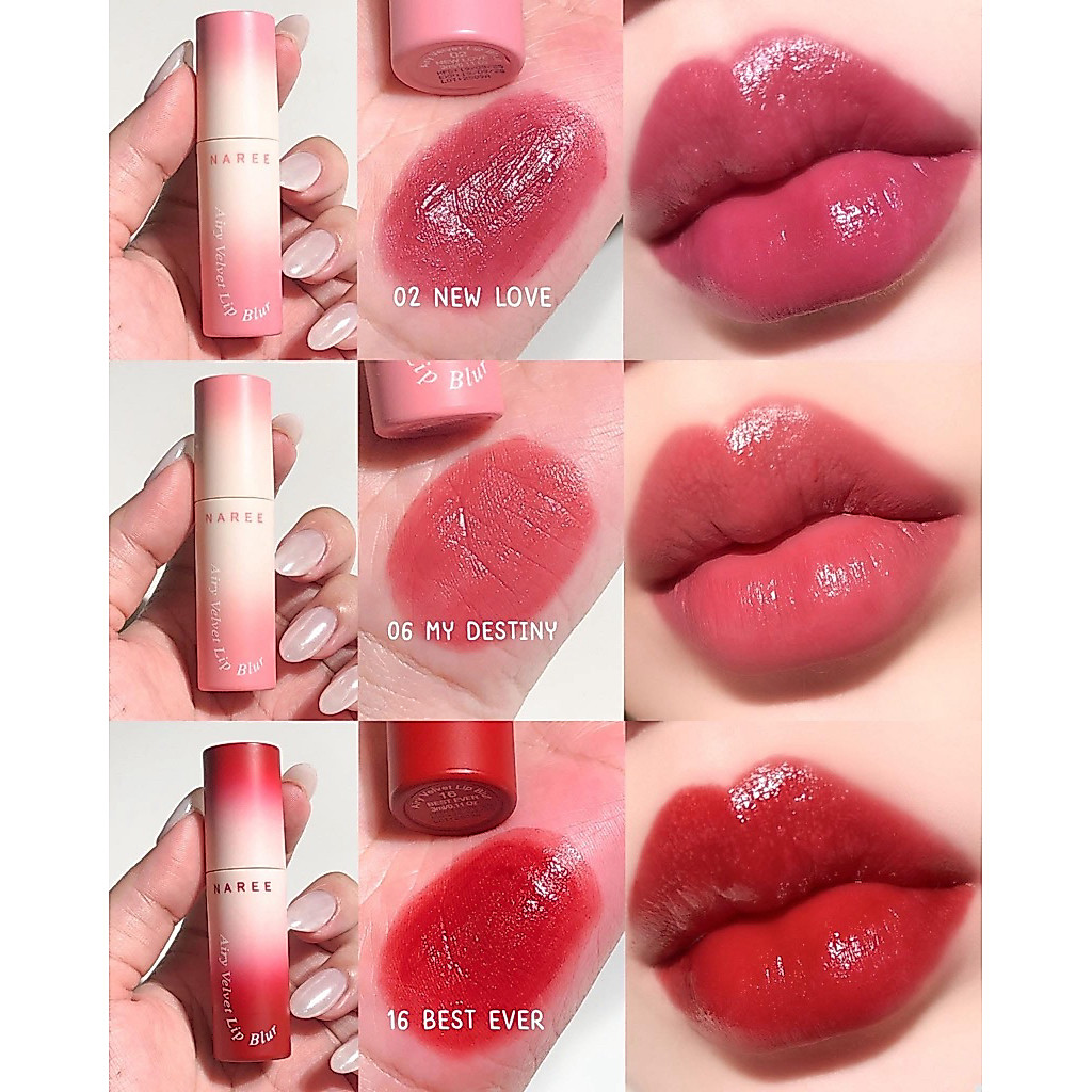 ลิป Naree ตัวใหม่ ขอเคาะ 3 สี ที่ชอบ 02 ,06 ,16 สวยจริงง ที่สำคัญคือรุ่นนี้เค้าสเตนติดทนด้วย