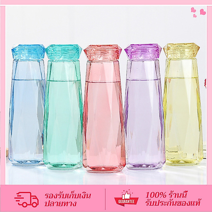CORNER Glass cup water bottle สร้างสรรค์เพชรแก้วถ้วยสีสันคริสตัลแปดเหลี่ยมน้ำถ้วยนักเรียน 500ml.