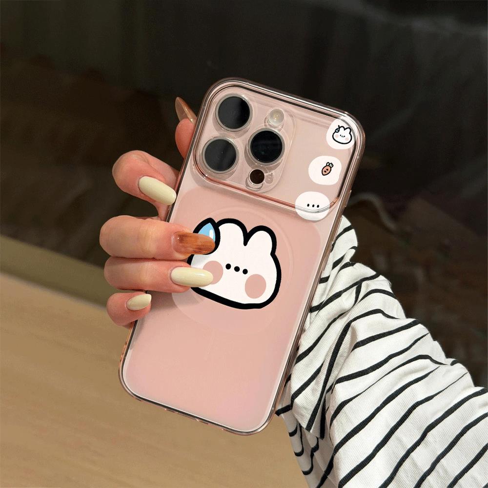 Blush Rabbit Application iPhone 17PRO/16/15pro simple 14/17/13 case 11/12 ใหม่