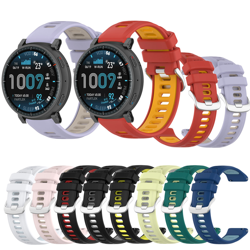 สายรัดซิลิโคนสําหรับ Huami Amazfit T-Rex 3 Pro 44 มม.48 มม.Hio Balance2 Active max สายรัดข้อมือสร้อยข้อมือกีฬาสมาร์ทวอท์ช
