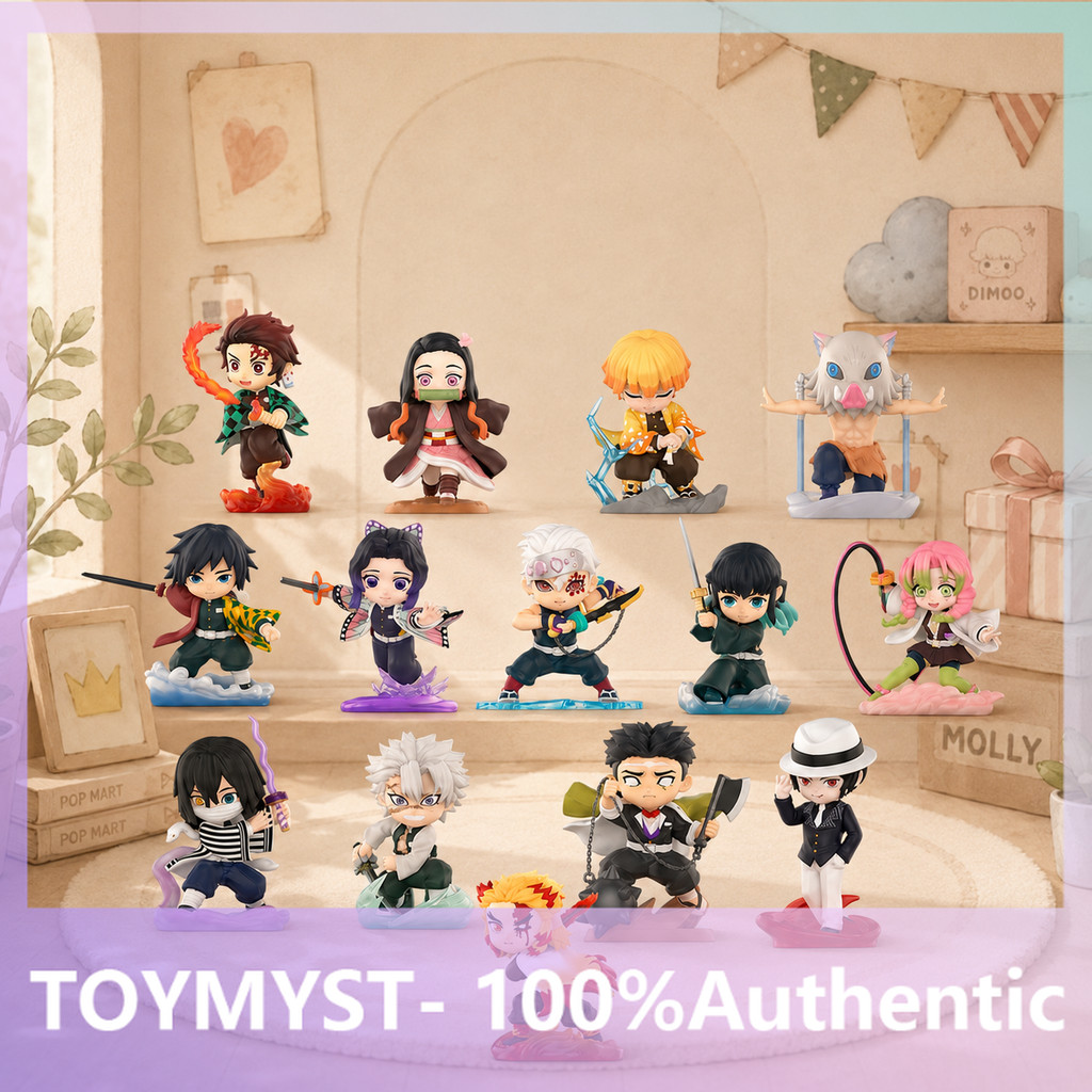 P POPMART Demon Slayer Combat Series รูป Mystery Box เล่นอินเทรนด์ของแท้