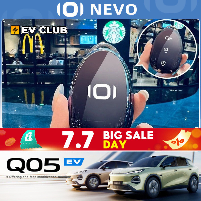 Changan NEVO Q05 ev/อะไหล่รถยนต์ SUV ดัดแปลง Key Shell ฝาครอบป้องกันโปร่งใสสีดําแฟชั่นรีโมทคอนโทรลสีชมพูสีขาว