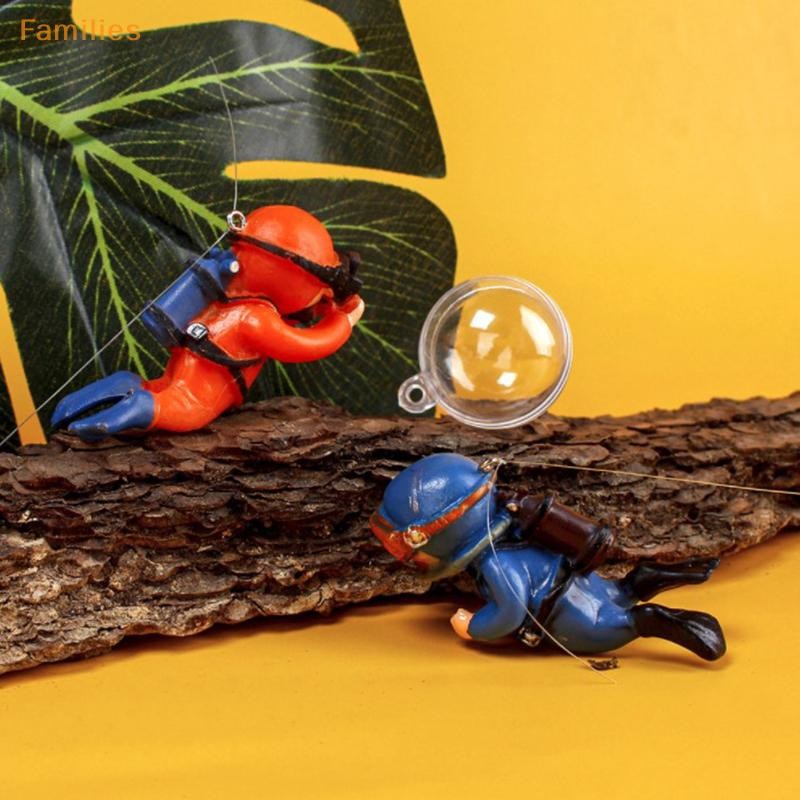 Families> Luminous Green Diver จําลองลอย Frogman สําหรับเครื่องประดับตู้ปลาตกแต่งตู้ปลา Aquarium อุปกรณ์เสริมได้ดี