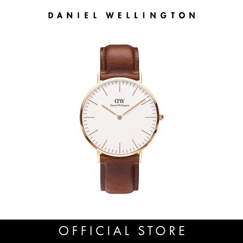 Daniel Wellington นาฬิกาข้อมือ Classic St Mawes RG White 40มม สีน้ำตาลเข้ม