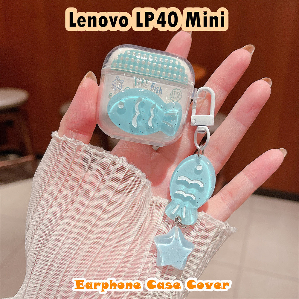 เทรนด์ด้านหน้าสําหรับ Lenovo LP40 Mini Case Casing Soft Silicone Headphone Case Star Cartoons Patter
