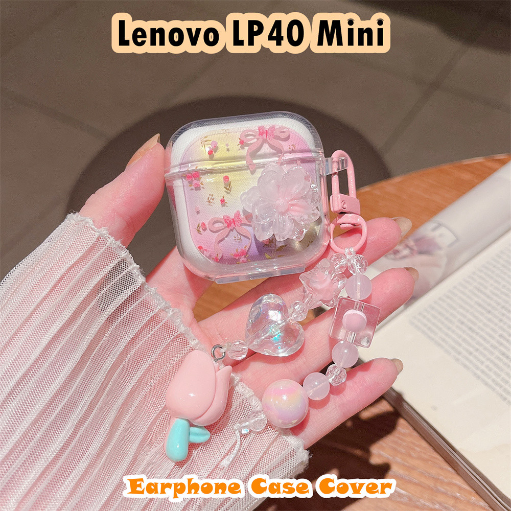 คุณภาพสูงสําหรับ Lenovo LP40 Mini Case Casing Soft Silicone Headphone Case Star Cartoons Pattern