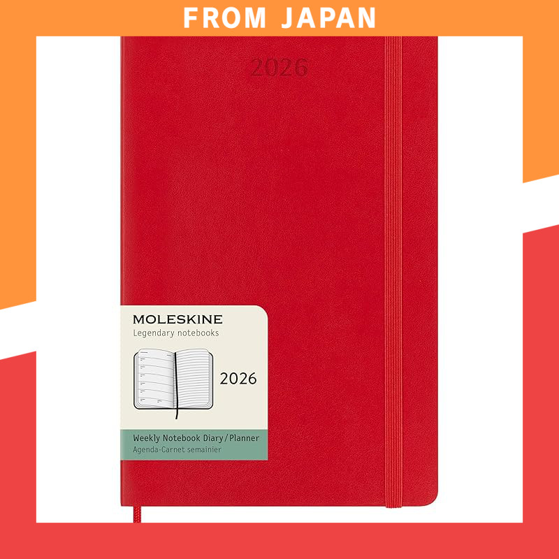 Moleskine Planner January 2026 Start 12-Month Weekly Diary Large Size (13cm x 21cm) Soft Cover Scarl