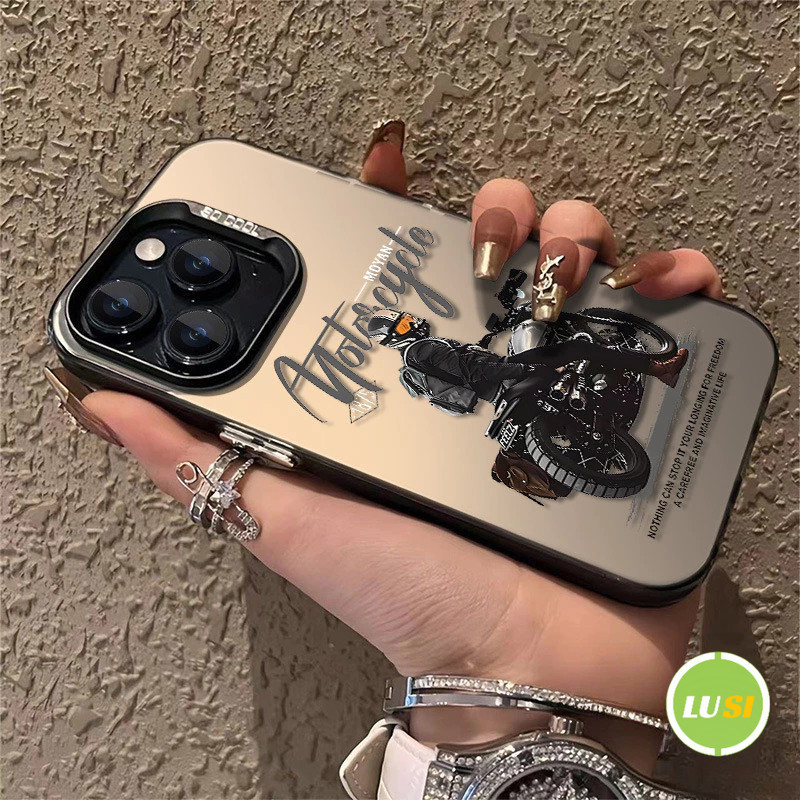 🔥LUSI🔥 เคสมือถือลายมอเตอร์ไซค์บอยสุดสร้างสรรค์ ไอโฟน11 For iPhone 12 13 14 15 16 Pro MAX X XS XR XS 6 7 8Plus SE2020