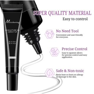เจลนูน แบบหลอดบีบ สีใส Misscheering 3D SCULPTURE เข้มข้น ใช้ง่าย ไม้ทิ้งคราบเหนียว 15ml.