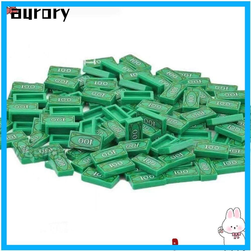 AURORY 20 ชิ้นของเล่นบล็อกตัวต่อ, เศรษฐีดอลลาร์ USD อุปกรณ์เสริมบล็อกเม็ดเล็ก, ร้อนตลกสีเขียวเงินเด็