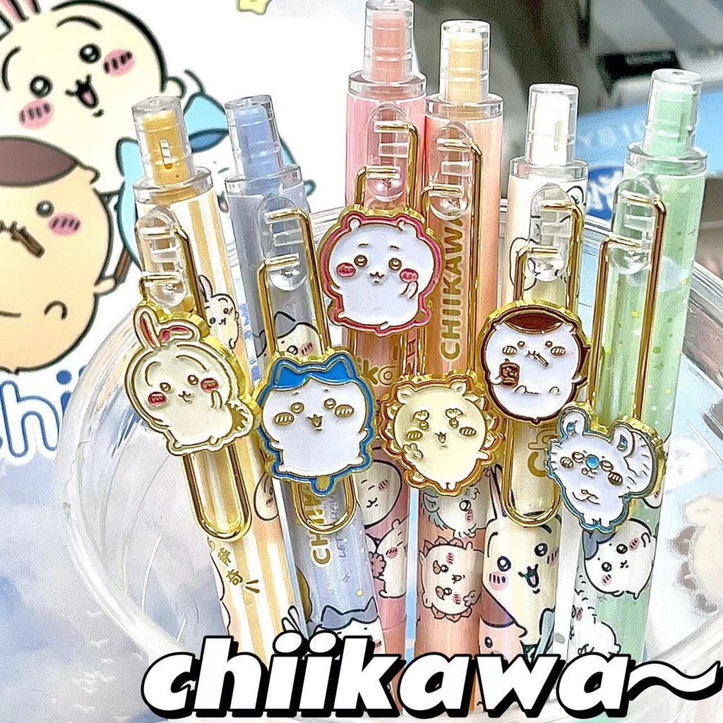 STARX น่ารัก Hachi Usagi Kiiroi Kawaii ปากกาเจล - 0.5 มม. สีดํา, 6 ชิ้น/เซ็ต | เครื่องเขียนโรงเรียนนักเรียนปากกาเขียนแบบเรียบแห้งเร็วสําหรับสอบการบ้านและของใช้ประจําวัน