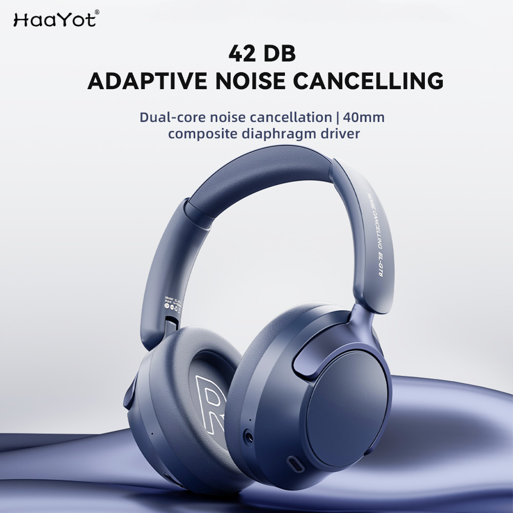 HaaYot ยี่ห้อใหม่ไร้สายหูฟังบลูทูธ 42dB Adaptive Noise Cancelling หูฟัง 30ms โหมดเกม Spatial Audio บ