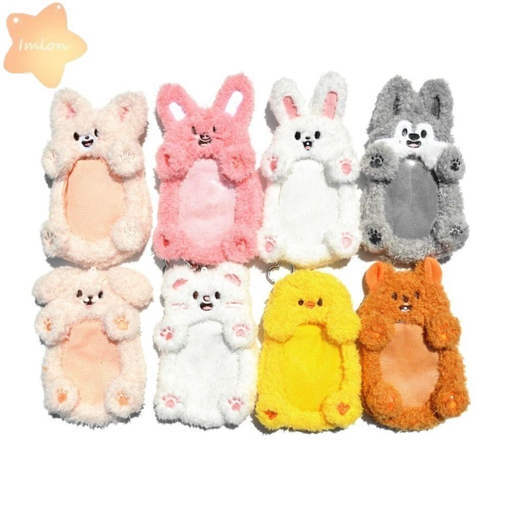 IMLON Stray Kids Photo Card Holder, SKZOO Bag Pendant Plush Photocard, Cute Cartoon Photocard สําหรั