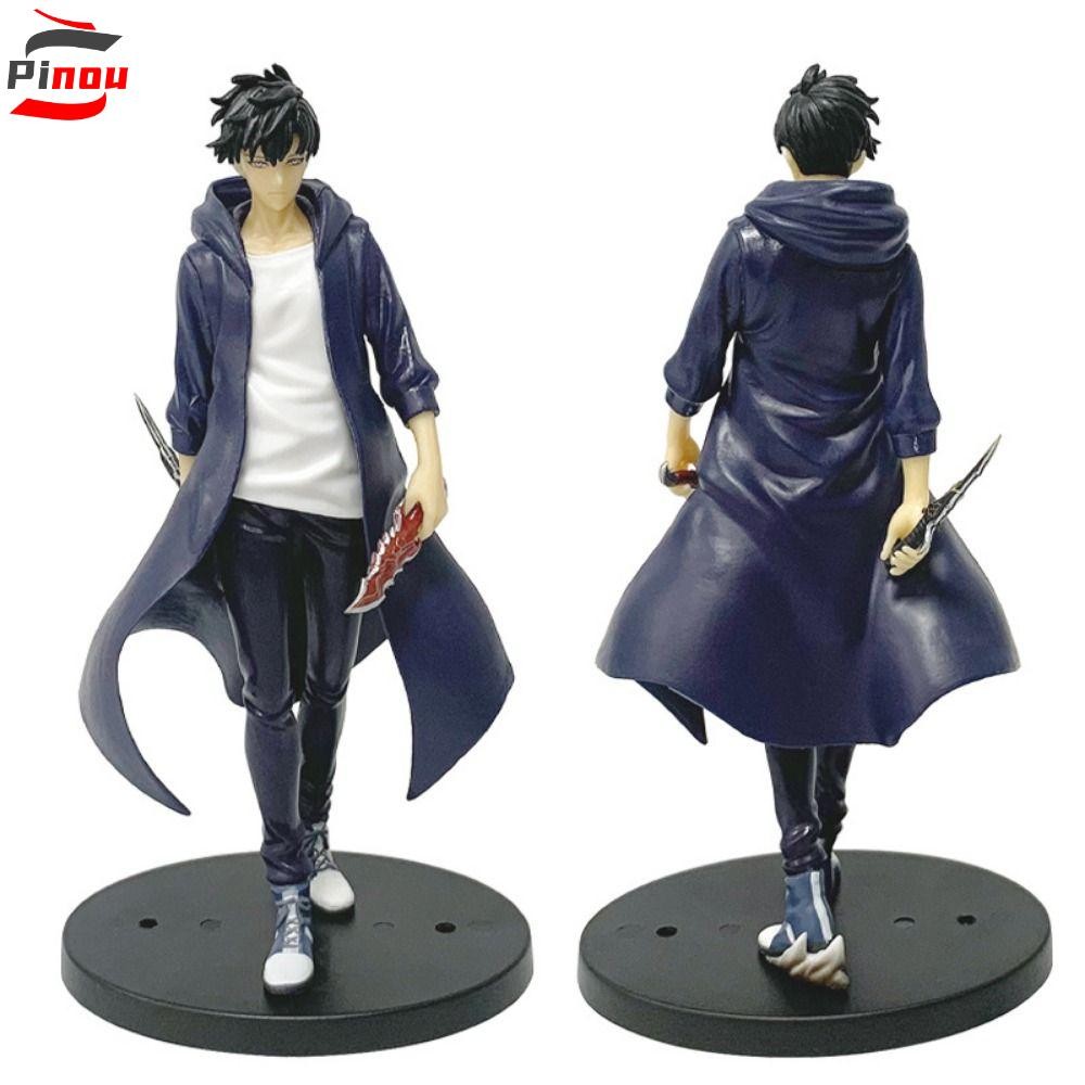 PINOU Solo Leveling Figure, Anime Merchanting Posture Sung Jinwoo Action Figure, Home Decor ของเล่น 