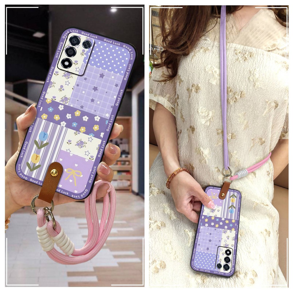 Anti-knock ทนทานเคสโทรศัพท์สําหรับ OPPO K9S/Realme Q3S/Q3T/K10 Vitality Edition สร้อยคอซิลิโคนแนวทแย