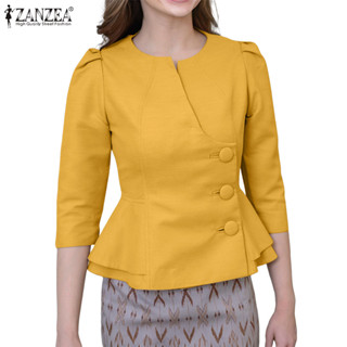 ZANZEA เสื้อแฟชั่นเกาหลีสำหรับผู้หญิง เสื้อคอว่าว แขนยาว 3/4…