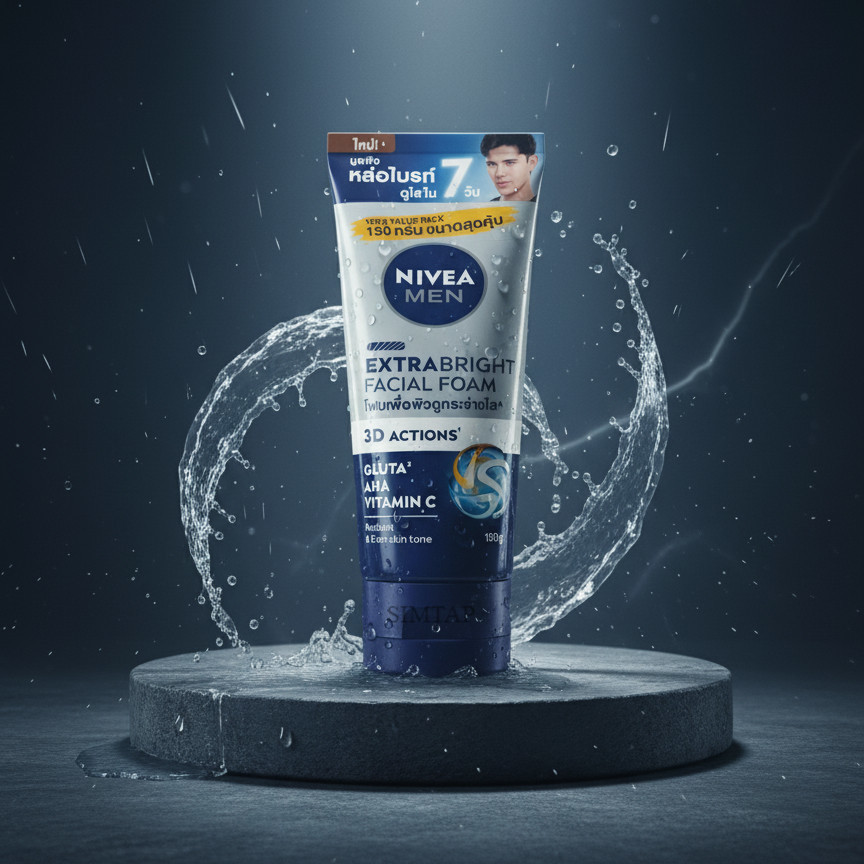 นีเวีย เมน เอ็กซ์ตร้าไวท์ โฟมล้างหน้าขนาดใหญ่ 150 กรัม พร้อมจัดส่ง NIVEA Men Extra White