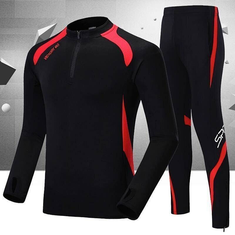 【Ready Stock】 Autumn and Winter Long Sleeve Sports Suit Men's and Women's Children's Trousers Therma