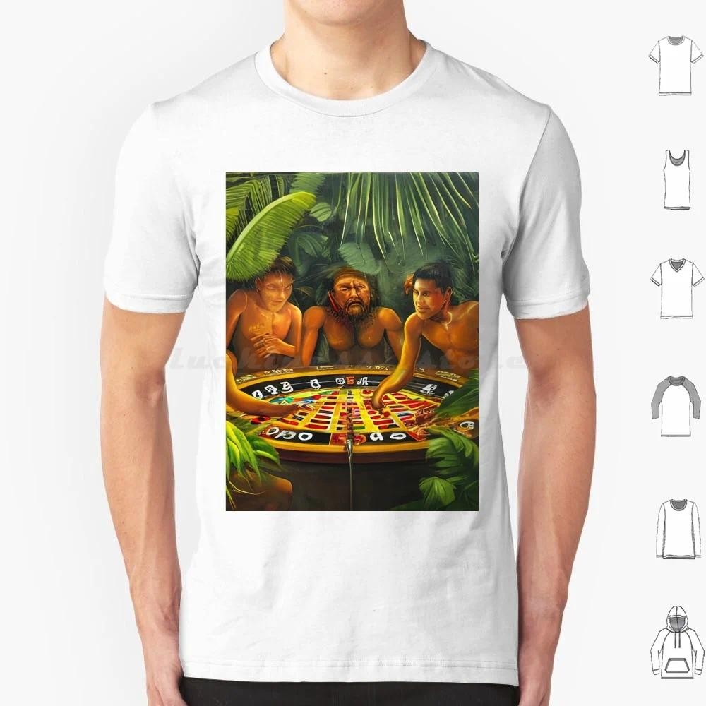 Jungle Roulette T Shirt Big Size 100% Cotton Roulette Casino Surreal Games Jungle Party