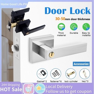 Door Handle Lock Doorknob Lever Stainless Steel Lockset Door Knob Lever Door Set Anti-theft Lock
