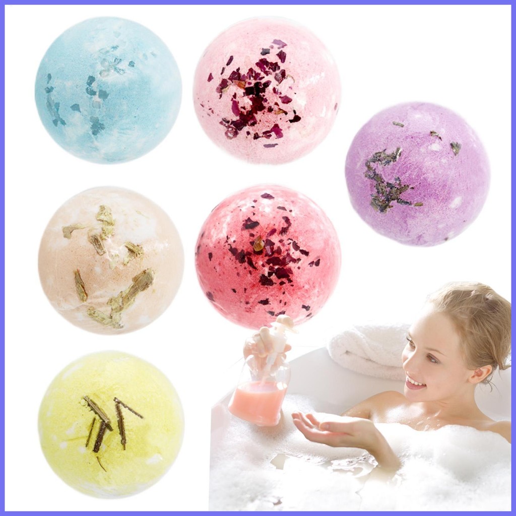 เกลืออาบน้ํา Ball Fizzy Shower Ball ชุด 6 ลูกอาบน้ําสําหรับผู้หญิงผู้ชายธรรมชาติชุดอาบน้ํา Bubble Sp