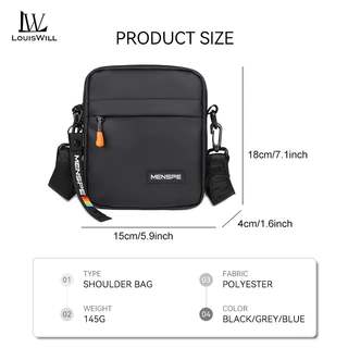 Louiswill ผู้ชายs สะพาย Mini Cross Body กระเป๋า Casual น้ําหนักเบา Messenger ขนาดใหญ่ความจุกันน้ํา Leisure Street กระเป๋าเดินทางกลางแจ้งขี่กระเป๋าสําหรับชาย
