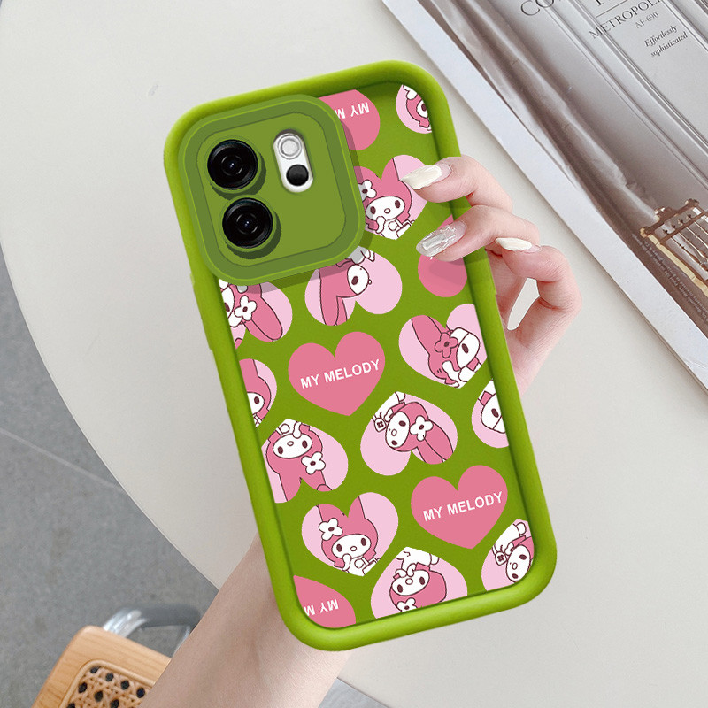 การ์ตูนสีชมพู Melody สําหรับ VIVO V2043 V2032V2028 2029 V2026 V30 Y20 V2111 V23E V1901A V2038 V2042 V2033 V2048 V2102A S1 PRO Y7S Angel eye กันกระแทก