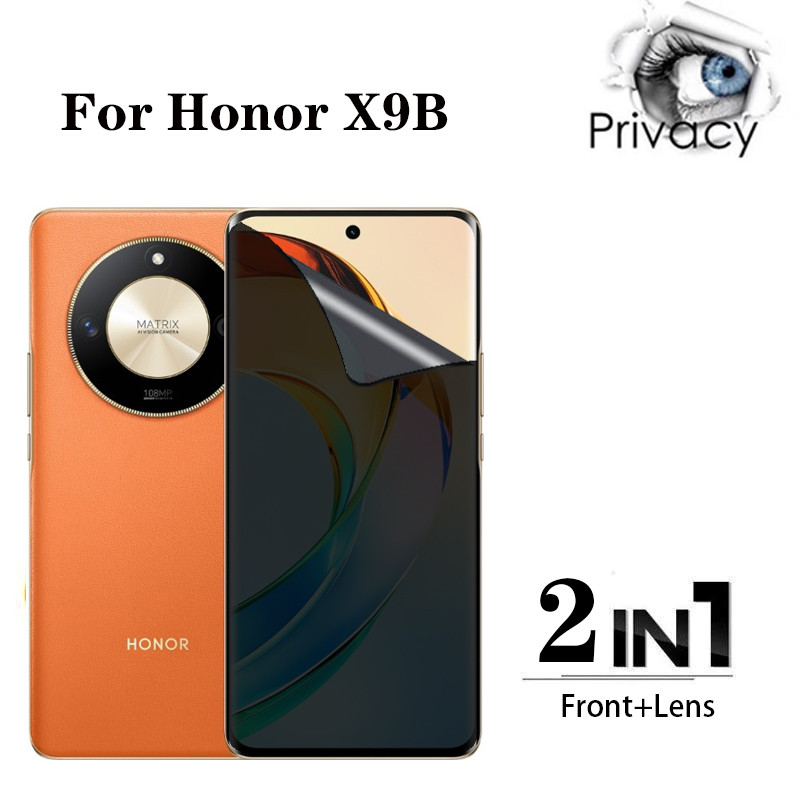 2 in 1 Honor X9B Soft Anti-spy Privacy Hydrogel Screen Protector สําหรับ Honor X9C X9A X9B 200 400 P