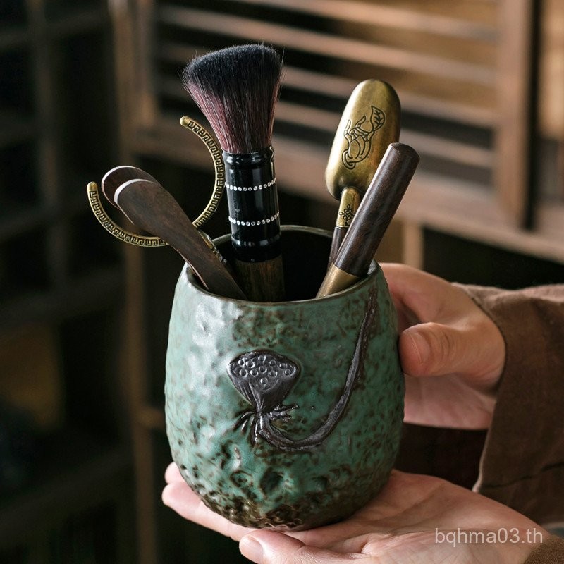 เตาเผา-เปลี่ยนสีเขียวหนาเซรามิคพิธีชงชาหกสุภาพบุรุษชุด ถ้า ฟู ชุดชาอุปกรณ์เสริม 6 สุภาพบุรุษชาทําเคร