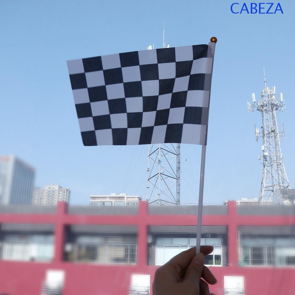 CABEZA Racing โพลีเอสเตอร์ธงสัญญาณ 14*21 ซม.Her Race Flag Car Racing Sport Evening Check Flag