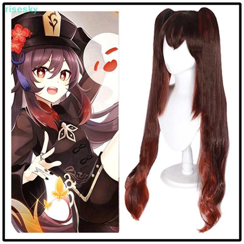 Genshin Impact Hutao Cosplay Wig อานิเมะเกมสไตล์จีน ของแต่ง.Cosplay Halloween Accessories