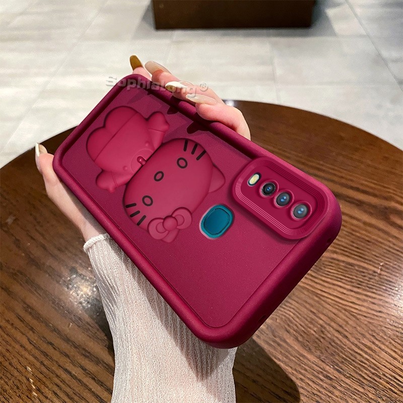 สําหรับ VIVO 1904 1940 1906 1916 1901 1902 1915 V1928A V1901 V1941A V1934A นุ่ม Hello Kitty กระจกขาต