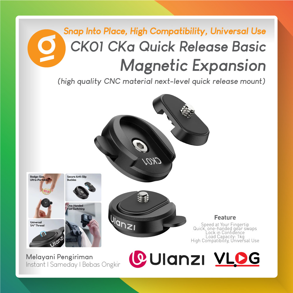 ULANZI CK01 ฐานปลดเร็ว 1/4 นิ้วเป็นขาตั้งกล้อง / Universal Action Cam GoPro DJI Pocket 3 ฯลฯ / กล้อง