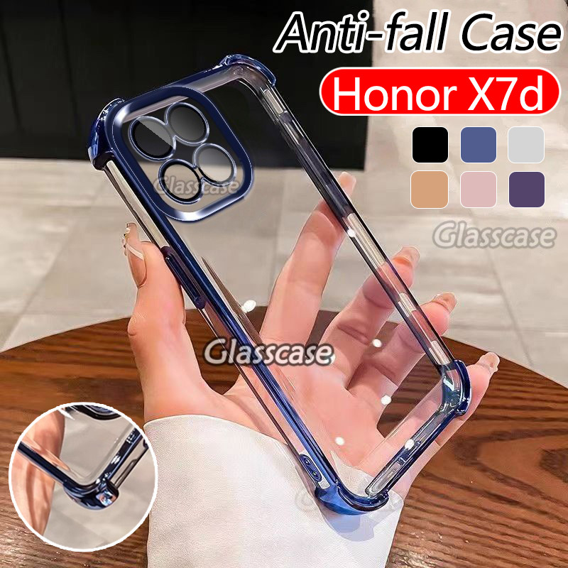 ปลอกสําหรับ Honor X7d X7c X6c X6b X6a HonorX7d X7 d HonorX7c X7 c 2025 เคสโทรศัพท์ใสแฟชั่นคู่สี่มุม Anti Fall กันกระแทก Came เลนส์ป้องกันปลอกอ่อนฝาหลัง