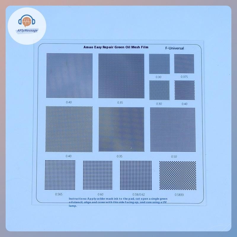 AFl Hole Spacing 0.3/0.35/0.375/0.4/0.5/0.58/0.6/0.8/1.0 มม.Universal สีเขียวน้ํามันสุทธิ UV Solder 
